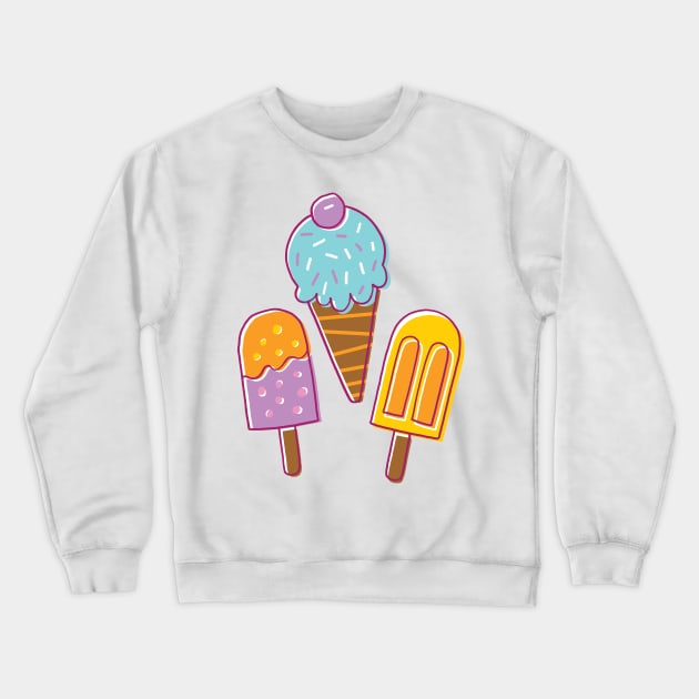 Ice Cream Cartoon Crewneck Sweatshirt by vaughanduck